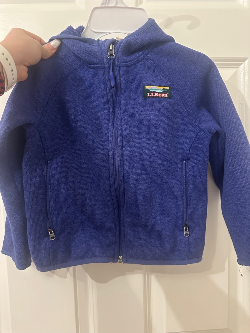 L.L. Bean Kids' Royal Blue Hooded Full-Zip Fleece Jacket